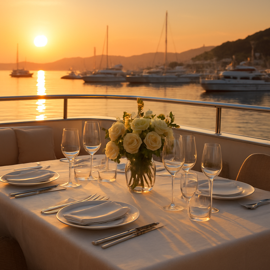 Concierge service on a yacht deck
