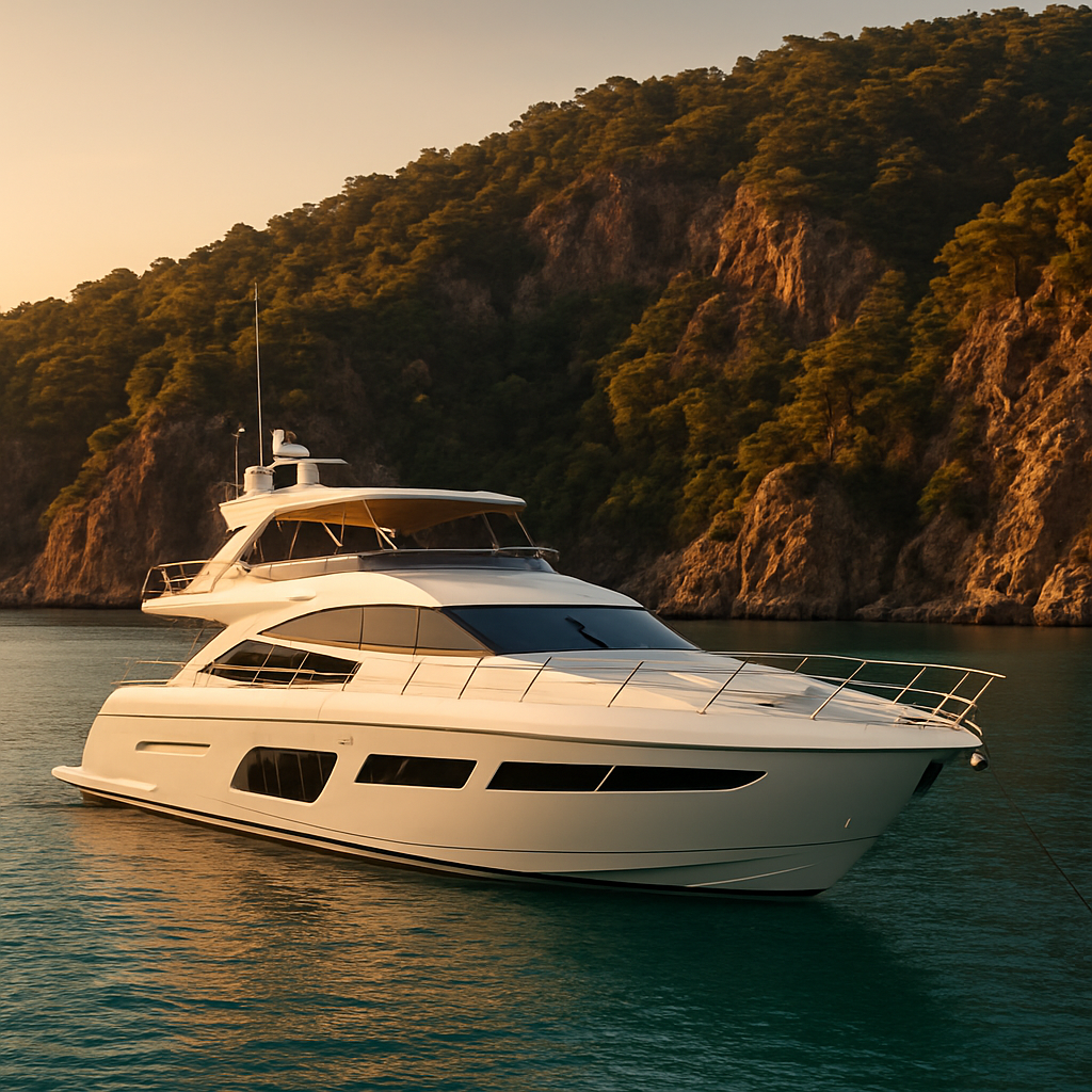 Luxury yacht anchored on the Turkish Riviera